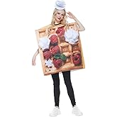 AERO ARMOR Adult Cream Waffles Costume Halloween Food Party Sweet Cake Cosplay Outfit Unisex One Size Suit