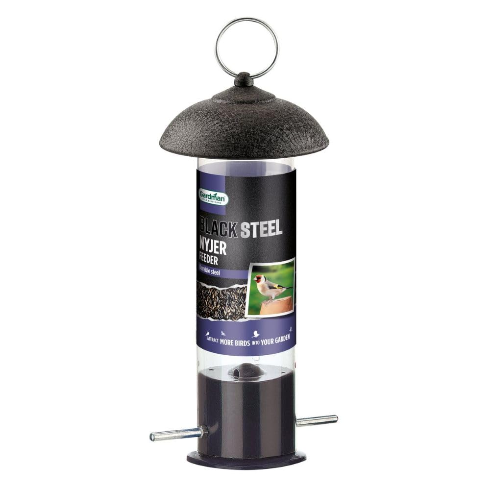 Gardman Black Steel Nyjer Seed Bird Feeder