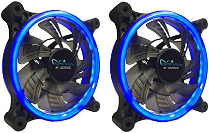 APEVIA 212L-CBL 120mm Silent Dual Rings Blue LED Fan with 32 x LEDs & 8 x Anti-Vibration Rubber Pads (2 Pk)