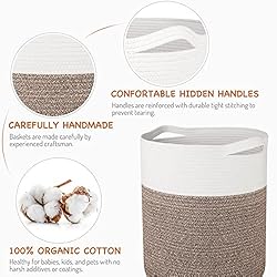 WISELIFE Storage Basket Large Cotton Rope Basket
