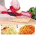 SuperB2C 5 in 1 Mandoline Slicer,Julienne Vegetable Slicer,Food Container Cutter for Cucumber, Onion, Cheese with 5 Stainless Steel Blades (Red)