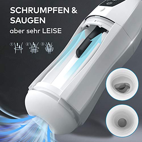 Elektrischer masturbator cup Oral sexspielzeug mit Drücken-Saugen Modi und Ein Klick zum Orgasmus Männer sexspielzeug Eichel und Penis masturbieren, Sexspielzeug für männer 3D silikone Liner Moruioy
