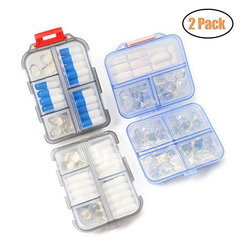 PPFISH Portable Daily Pill Case, 3 Compartments Aluminum Alloy