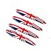 Red/Blue Union Jack UK Flag ABS Sticker Cover Trim Cap for Mini Cooper ONE S JCW R Series R60 Countryman R61 Paceman 2010-2016 (Door Handle with Key Hole 4 Pieces)