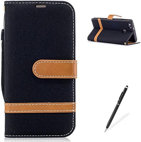 MAGQI Huawei honor 6X Wallet Flip Case,Cowboy Retro Splice Color Fabrics Denim PU Leather Card holder Magnetic Closure Bookstyle Full Body Protection Cover Huawei honor 6X Shell