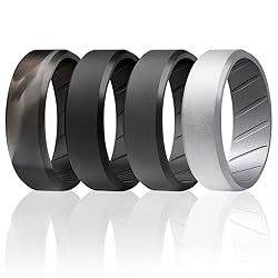 ROQ Silicone Rubber Wedding Ring for Men, Comfort