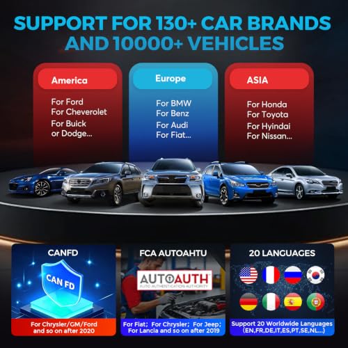 KINGBOLEN K7 Valise Diagnostic Auto Multimarque, OBD2 Diagnostic Français pour système Complet avec 31+ Service, ECU Coding, Contrôle Bidirectionnel, CANFD, Mises à Jour gratuites à Vie
