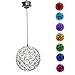 LED Concepts Solar Hanging Crystal Ball Light – Outdoor LED Gazing Ball Light with Sparkling LED Light Colors