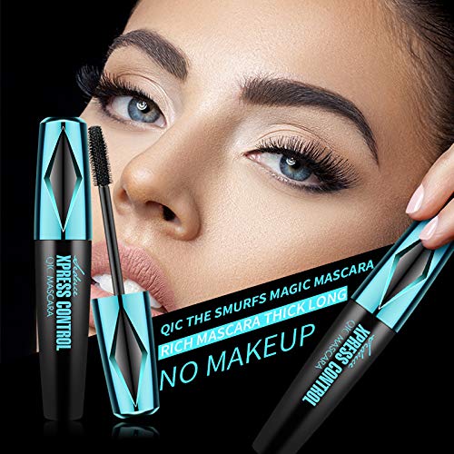4D Silk Fiber Lash Mascara Waterproof，Natural Thick Thickening and Lengthening Long Lasting 4D Fiber Eyelash Mascara，Dramatic Extension, Smudge-proof 4D Mascara