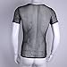 YiZYiF Men's See Through Fishnet Clubwear Short Sleeve T-Shirt Undershirt (2X-Large, Black)