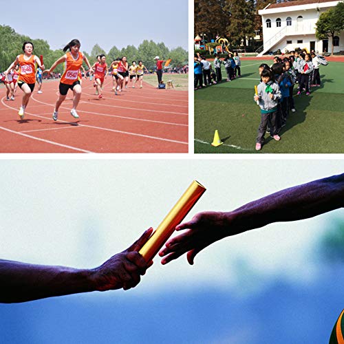 Relay Baton 3pcs/Pack Athletics Track and Field Plating Office Non Slip Running Match Sports Outdoor Lightweight Race for Students Aluminum Adult(Orange)
