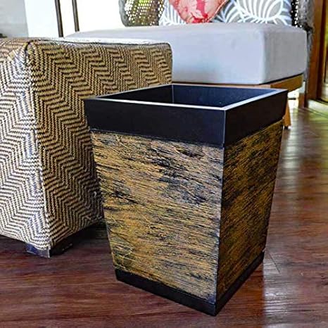 Amazon ゴミ箱 おしゃれ ごみ箱 木製 ダストボックス バリ アジアン 雑貨 インテリア アンティーク ブラック フタなしゴミ箱 オンライン通販