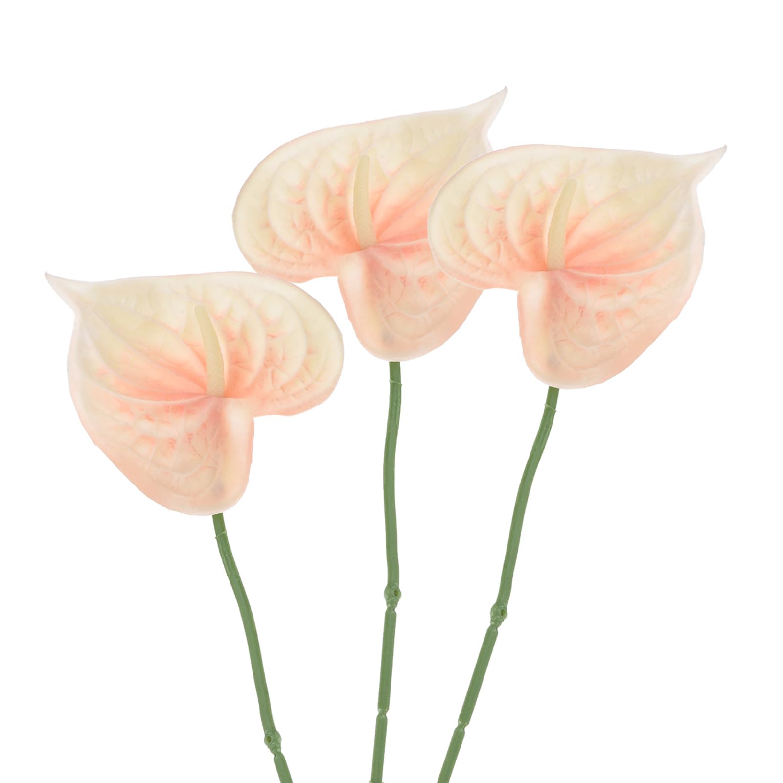 Photo 1 of ****Missing Two****PATIKIL 13" Artificial Anthurium Lily Flowers, 3 Pack Permanent Flower Floral Arrangements Bouquet for Home Decor Bridal Wedding Festival Party, Light Orange