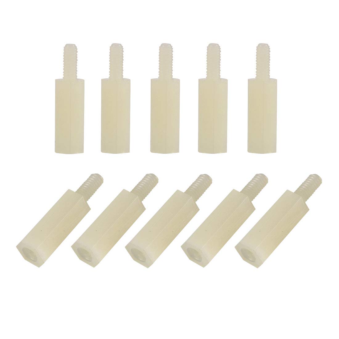 sourcingmap M2x12mm+6mm Male-Female Hex Nylon PCB Motherboard Spacer Standoff for FPV Drone Quadcopter, Computer & Circuit Board White 100pcs