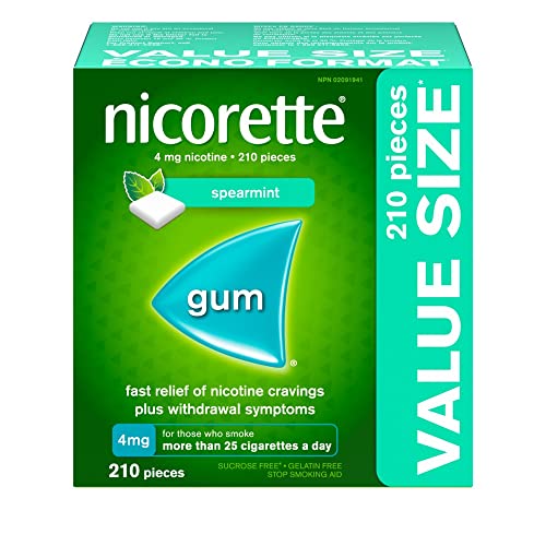 Nicorette Gum, Nicotine 4 Mg, Spearmint Flavour, Quit Smoking Aid and