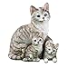 Collections Etc Mama Cat and Kittens Cute Garden Statue, Grey