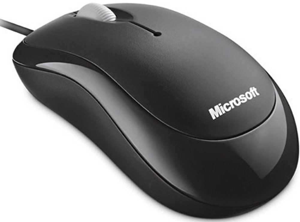 Microsoft Basic Optical Mouse for Business - Black. Comfortable, Wired, USB mouse for PC/Laptop/Desktop, with fast scroll wheel, works with Mac/Windows Computers