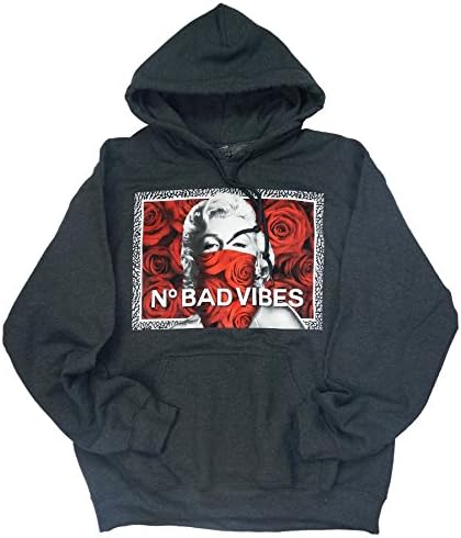 Popular Poison Marilyn Rose Bandana Dark Heather Hoodie, X-Large