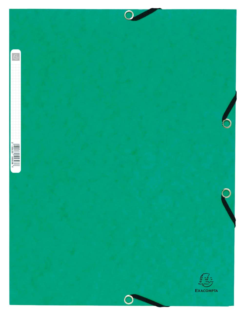 Exacompta - Ref. 55303E - 1 folder with elastic bands - pocket with 3 flaps - in glossy card 355 g/m2 - dimensions 24 x 32 cm for documents in A4 format - color green