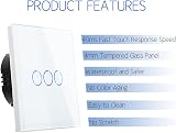 CNBINGO Touch Light Switch 3-Gang White Glass Panel LED Backlight 240V view 4