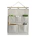 Co-link Linen/Cotton Fabric 5 Pockets Wall Door Closet Hanging Storage Bag Organizer,13.8