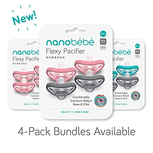 Nanobebe Baby Pacifiers 03 Month Orthodontic, Curves Comfortably