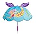 Kidorable Blue Mermaid Umbrella for Girls with Fun Seahorse Handle and Pop-Up Tail