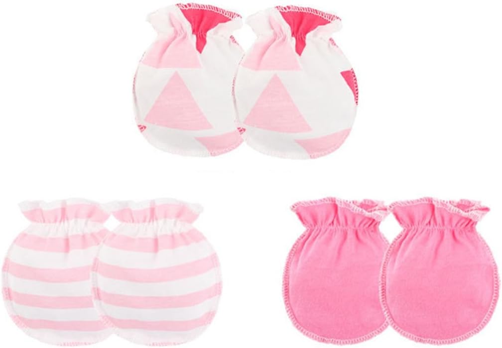Aiming 3 Pairs Baby Mitten Baby Girl Boy Combed Cotton Warm Cotton Gloves Band No Scratch Newborn Toddler Mittens #2