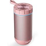 COMISO Waterproof Bluetooth Speakers Outdoor Wireless Portable Speaker with 24 Hours Playtime Superior Sound for Camping, Beach, Sports, Pool Party, Shower (Rose Gold)