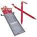 Kungix Tent Stakes Pegs 7” Aluminium Alloy with Reflective Rope 10-Piece (Red)