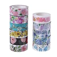 Oranmay Cute Plants Flowers Adhesive Washi Tape DIY Decorative Masking Tape Scrapbooking