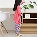 Molil Kids Girls Long Sleeve Irregular Hem Floral Shirt Pants Outfits Set Red XSmall