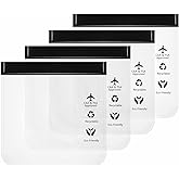 Clear TSA Approved Quart Size Carry-On Waterproof Toiletry Bag, 4 Pack, Airport Security 3-1-1 Compliant Transparent for Toil