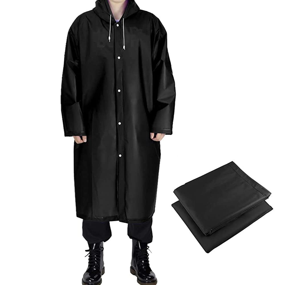 Suntapower Multifunctional Reusable Rain Poncho, Portable Waterproof EVA Material Resistant Unisex Raincoat with Drawstring hood and Sleeves for Travel Festivals Theme Parks and Outdoors