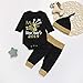 Mikrdoo Bbay Christmas Outfit My First Years 2019 Black Romper Tops + Pants + Hat 3pcs Clothes Set (6-12 Months, A)