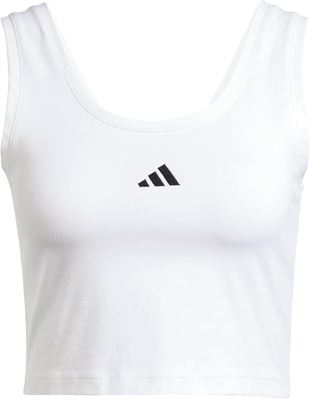 Women's Essentials Pequeno Logótipo Cotton Lifestyle Shirt de Alças, Branco/Preto, S — foto 7 de 8