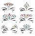 Face Jewels, Ynredee 6 Sets Women Mermaid Rave Festival Glitter Body Sticker, Rhinestone Temporary Tattoo Face Gems Crystals Eyebrow Face Body Jewelry Halloween, Christmas, All Saints' Day