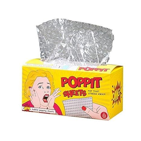 Knisterfolie zum Stressabbau POPPIT BOX Luftpolsterfolie zum zerdrücken Bubblewrap Gadget