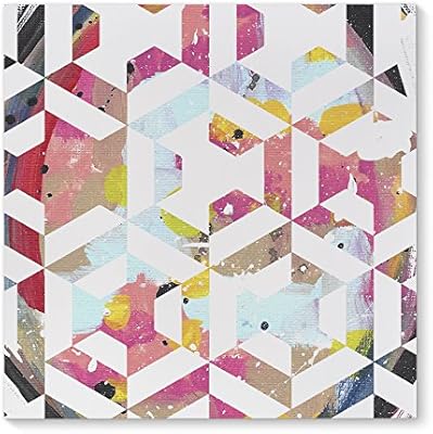 Kavka Designs Circle Mosaic Canvas Art Red Pink Blue Grey Encompass Collection Size 12x12x1 5 Catavc4509gw12s Buy Online At Best Price In Uae Amazon Ae