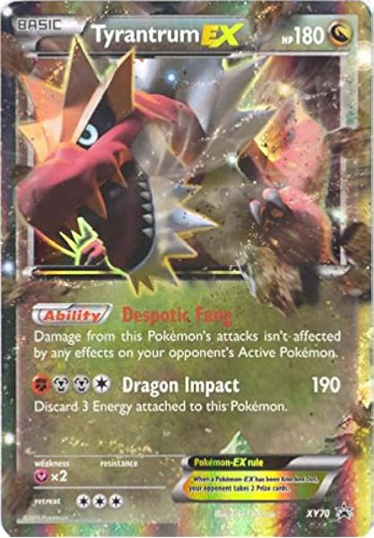 Amazon Com Pokemon Tyrantrum Ex Xy70 Xy Black Star Promos Holo Toys Games