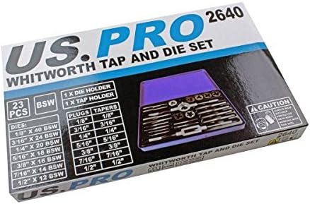 US PRO 23pc Whitworth Tap and Die Set 2640, Blue - Image 3