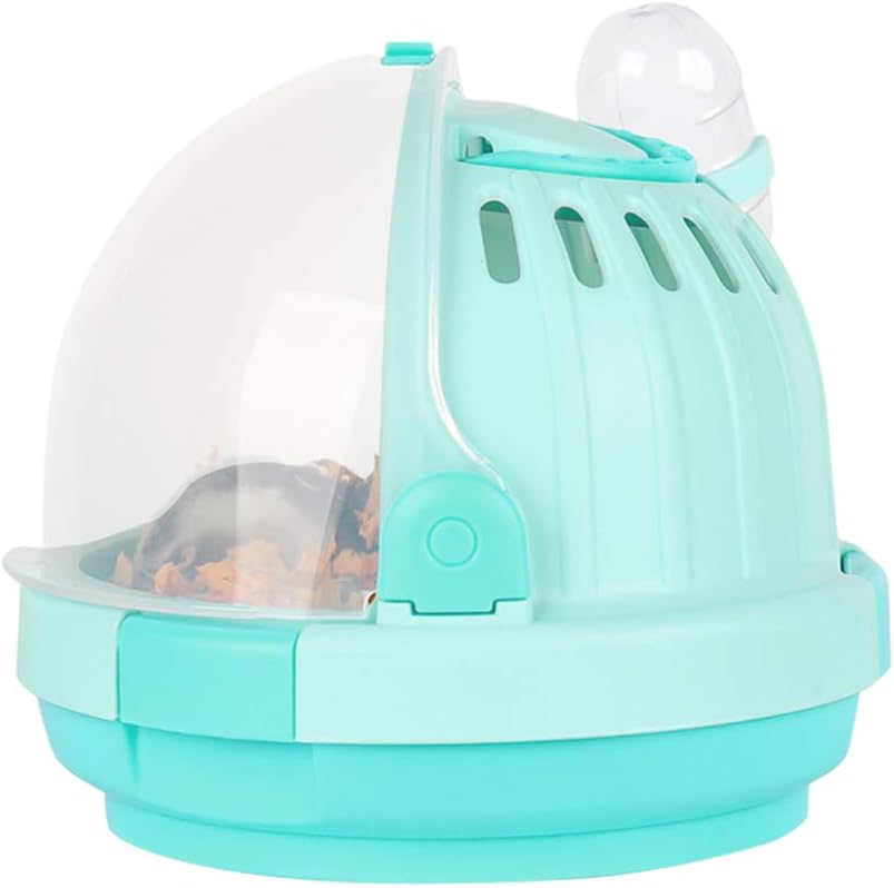 Creative Portable Small Animal Carrier Hamster Carry Case Cage for Syrian Hamster Dwarf Hamster Mouse and Small Animals (Green)