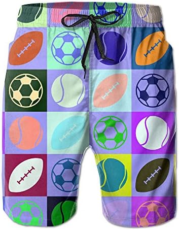 XCTP Sports Ball Pattern Hawaiian Short Beach Shorts Summer Boardshort Camping