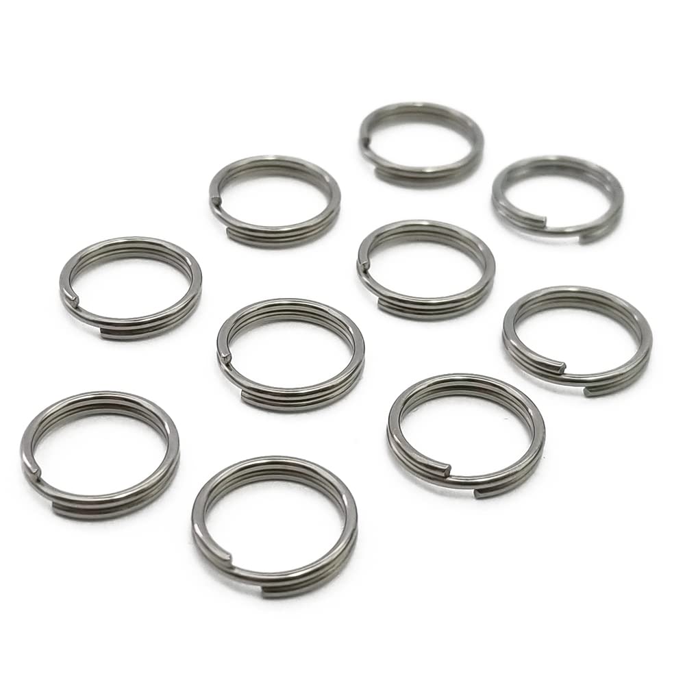 TITAN MANIA(チタンマニア) 二重リング チタン製 キーリング 10mm 12mm 14mm 18mm 25mm 32mm 軽量 頑丈 サビに強い 二重丸カン スプリットリング (14mm×10個) の商品画像