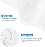 URAQT 5 Pack Microfiber Face Cloths Makeup Remover Washable Soft White view 3