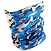 Fishing Mask - Camo Neck Gaiter Face Mask for Men & Women - Sun Protection Face Cover - Bandana, Scarf (Blue Camo)