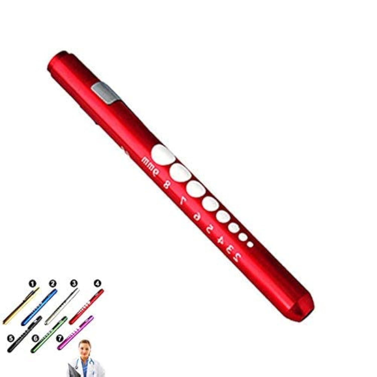 Supertool Mini Pen Torch Light Diagnostic Medical Penlight, Mini Reusable LED Penlight Flashlight Pen Torch for Home Outdoor Doctor Nurse EMT Emergency (Red, 1 Pack),13.5cm