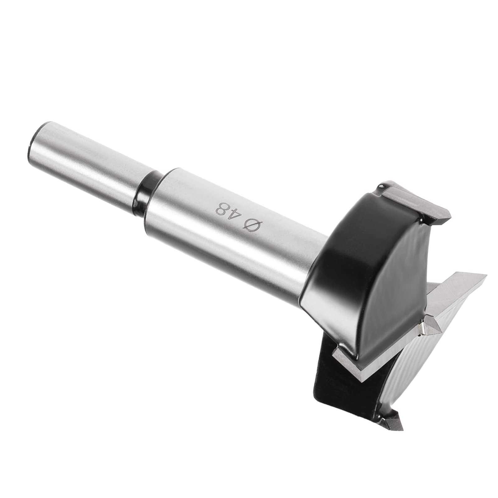 Kozelo Forstner Drill Bit - [48mm] Tungsten Carbide Auger Opener for Wood Furniture Hinge Woodworking Use, Round Shank, Black