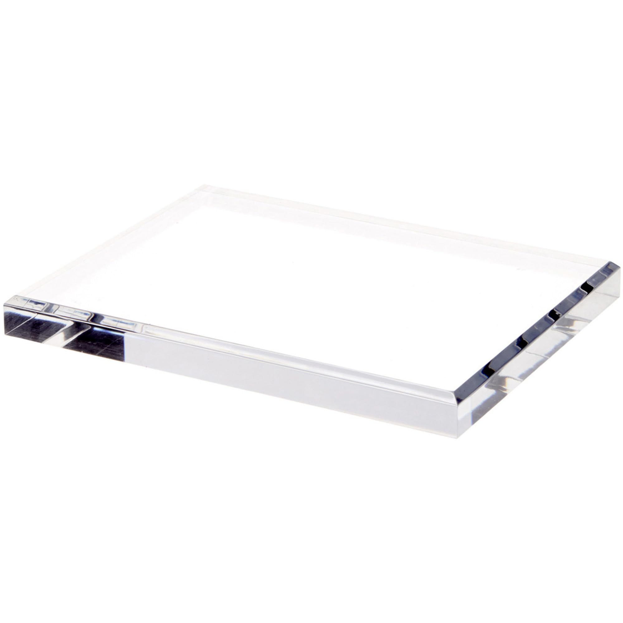 PlyMor Brand Clear Acrylic Rectangular Beveled Display Base.75'' H x 8'' W x 6'' D