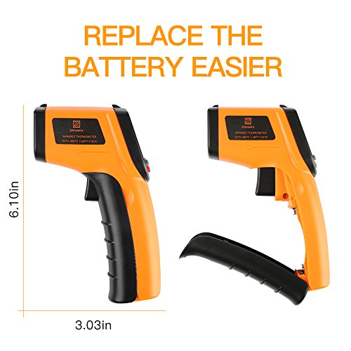 Digital Infrared Thermometer, Non-Contact Laser Temperature Gun Hand Tool for Indoor/Outdoor, -58℉～716℉, AAA Battery Not Included - Thumbnail 6